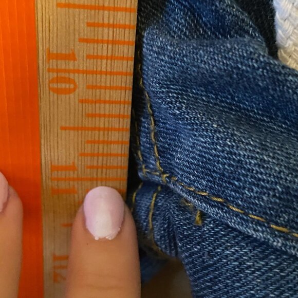 Destroyed Denim Jeans Pants Frayed Hem Elastic Waistband Women Large Drawstring - Picture 8 of 9